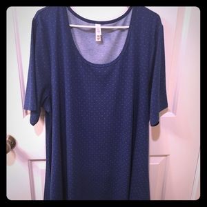 Blue pin dot Lularoe Perfect Tee 3xl